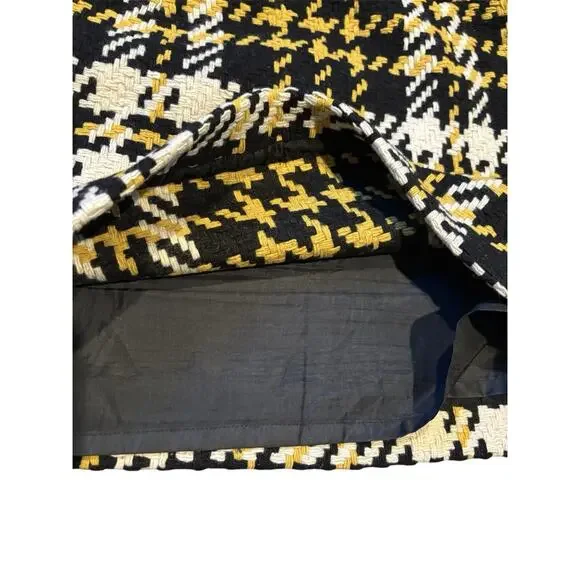 J Crew Women Wool Mini Skirt Academia Houndstooth Grunge Y2K 90s Clueless Retro - Picture 6 of 6